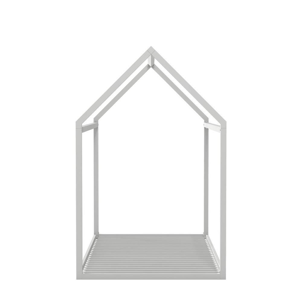 Skyler Twin Dove Gray Metal Montessori House Bed with Slats