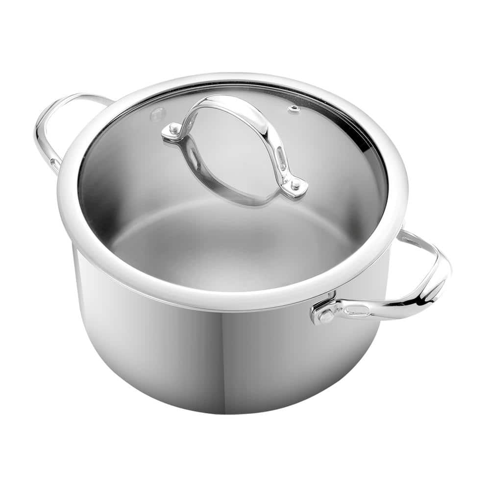 6-Quart Stainless Steel Stockpot with Glass Lid