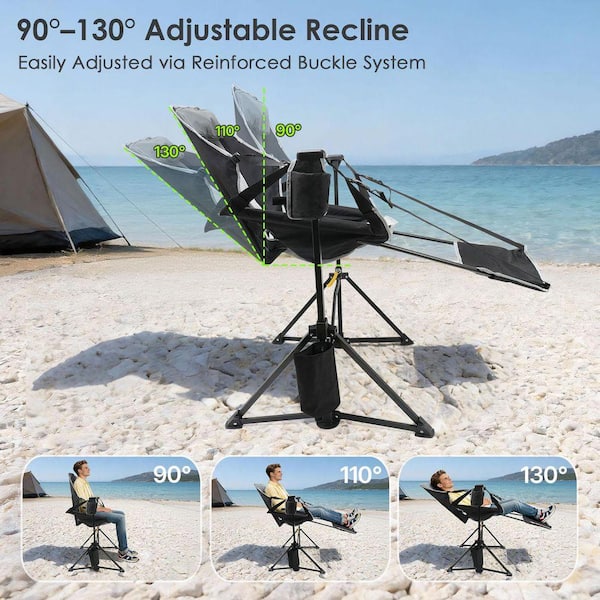 SEEUTEK Folding Hammock Chair with Footrest, Swinging Portable