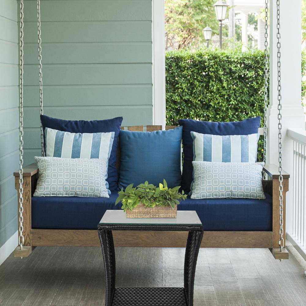Black Wicker Outdoor Side Table with Glass Top and Storage