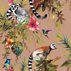 Tropical Lemur Rose Gold Non-Pasted Wallpaper