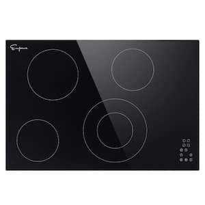 30 in. Smooth Surface Radiant Electric Cooktop in Black with 4 Elements Including Dual Zone Element