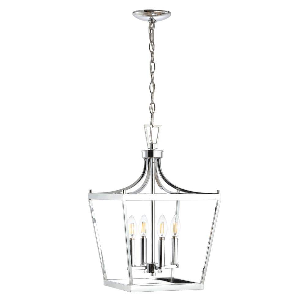 Nichi Chrome 4-Light Pagoda-Style Lantern Pendant