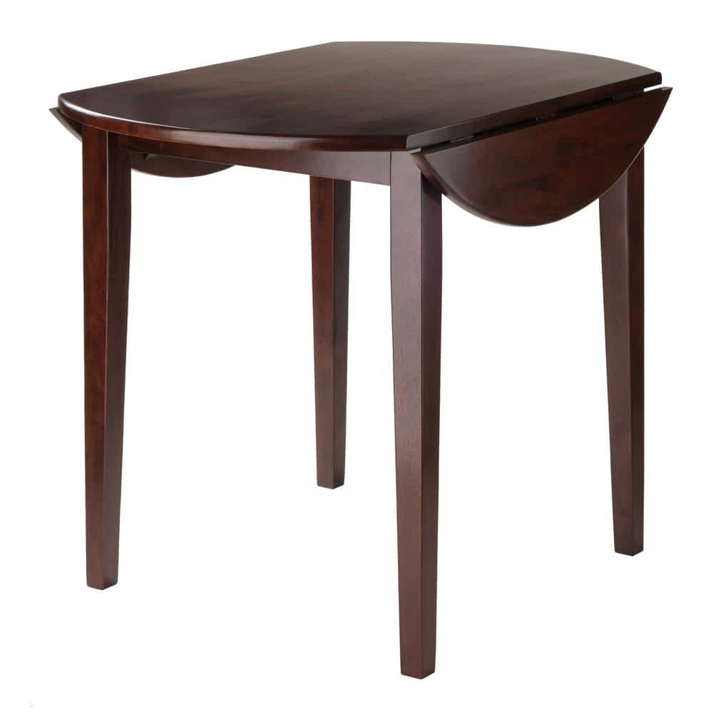 Transitional 36" Extendable Round Dining Table in Walnut