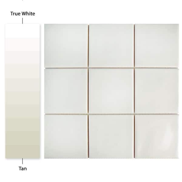 Merola Tile Twist Square Soft Cream 11, Ceramic Tile 4 215mm