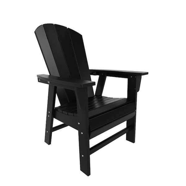 WESTIN OUTDOOR Laguna Outdoor Patio Fade Resistant HDPE Plastic Adirondack Style Dining Chair with Arms in Black