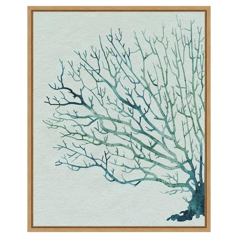 Seaglass Shadow II Abstract Nature Canvas Print with Maple Frame