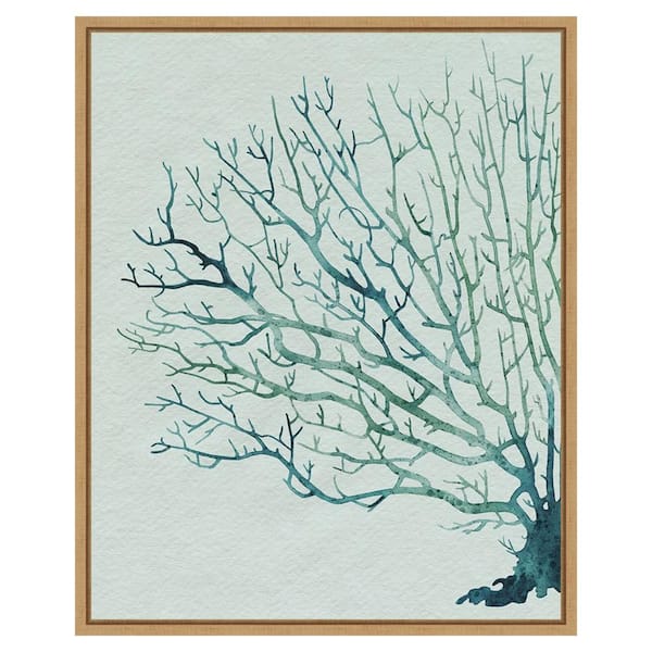 Amanti Art Seaglass Shadow II by Grace Popp 23 in. W x 28 in. H. Canvas Wall Art Print Framed in Brown