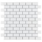 Metro Subway Glossy White 11-3/4 in. x 11-3/4 in. x 5mm Porcelain Mosaic Tile (9.8 sq. ft. / Case)