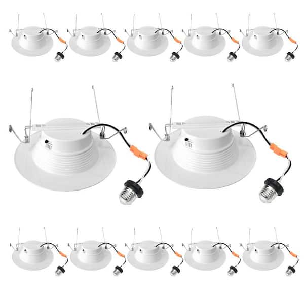 6 in. Ultra Slim Selectable CCT Integrated LED Retrofit White Recessed Light Trim IC Rated-ETL Listed (12-Pieces)