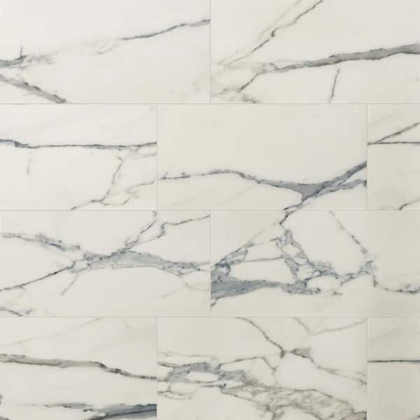 MSI Carrara Azul 12 in. x 24 in. Polished Porcelain Floor and Wall Tile (2 sq. ft.)