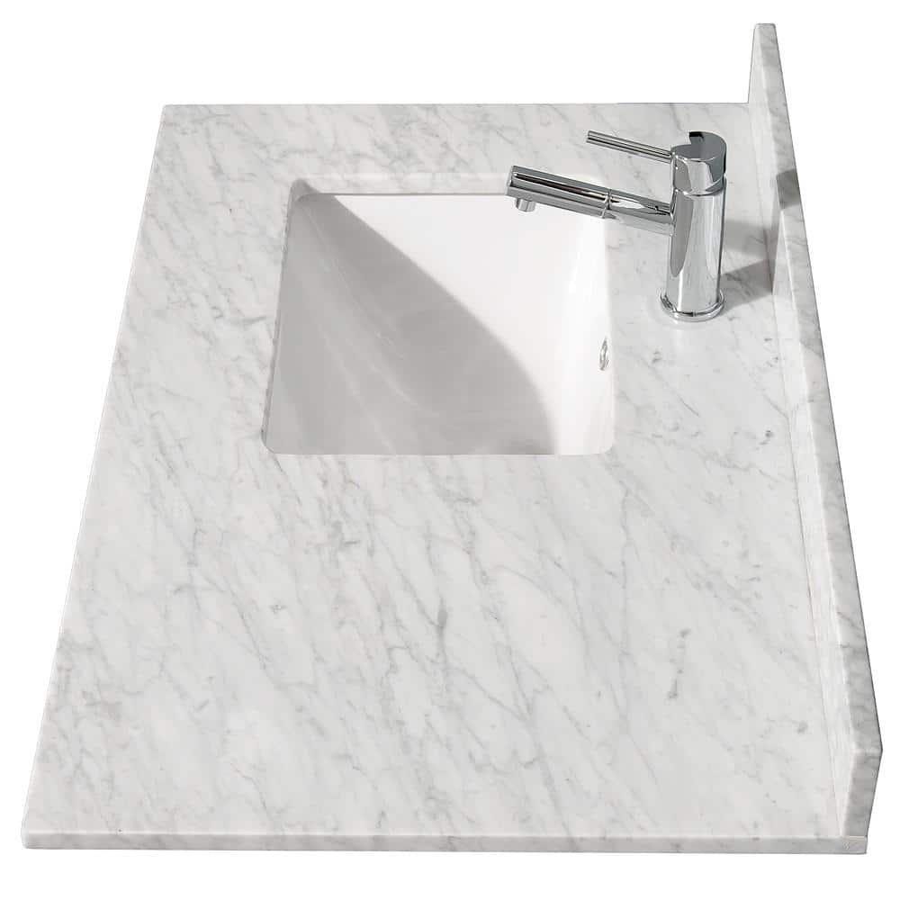 Daria 36'' Dark Gray Bathroom Vanity with Stone Top and Mirror