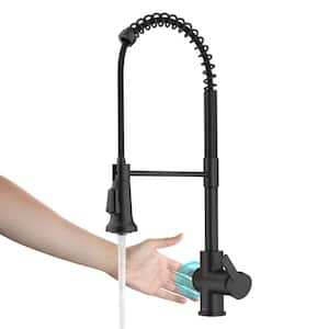 Britt Touchless Sensor Commercial Pull-Down Single Handle Kitchen Faucet in Matte Black