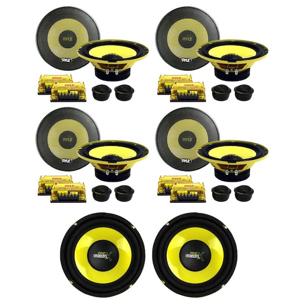 Unbranded 6.5" 400W Component Speakers Set (4 Pack) + 6.5" 300W Subwoofer (2 Pack)