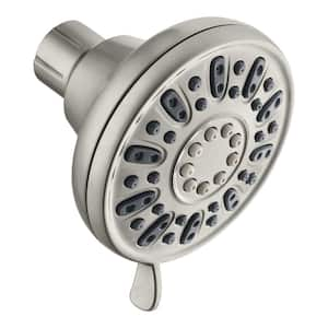 4-Spray Patterns with 1.8 GPM 3.5 in. Tub Wall Mount Single Fixed Shower Head in Brushed Nickel