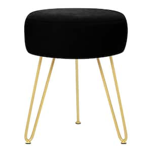 18-1/2 in. x 13-2/5 in. Vanity Stool in Black