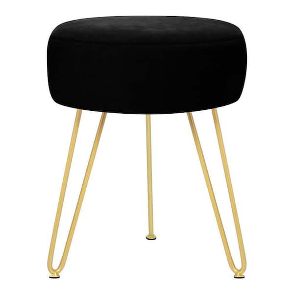 Dracelo 18-1/2 in. x 13-2/5 in. Vanity Stool in Black