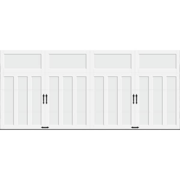 Clopay Coachman Linear Design 15.6 ft x 7 ft Insulated 18.4 R-Value  White Garage Door without windows