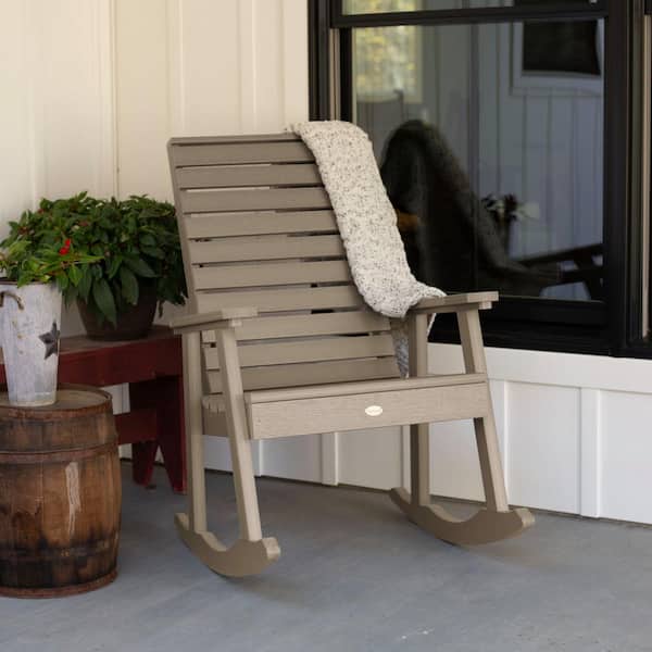 Highwood Weatherly Woodland Brown Recycled Plastic Outdoor Rocking Chair