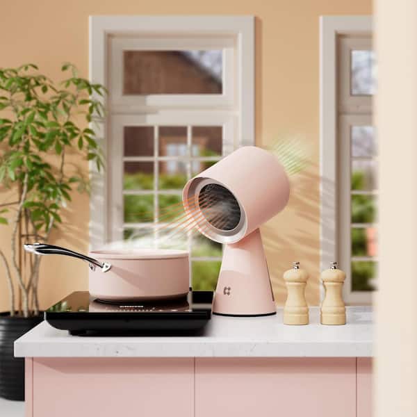 6.18 in. 70 CFM Ductless Under Cabinet Desktop Range Hood, Portable Range Hood in Pink