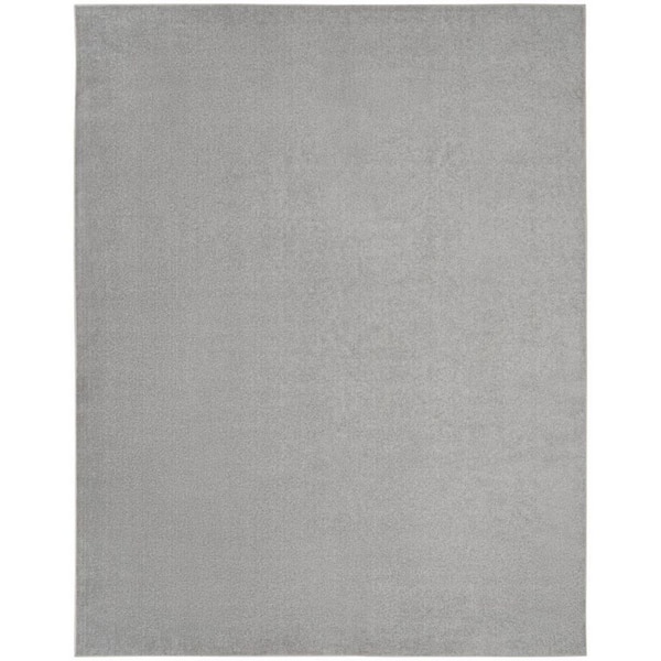 Gray 10 ft. x 14 ft. Woven Polypropylene Indoor/Outdoor Area Rug