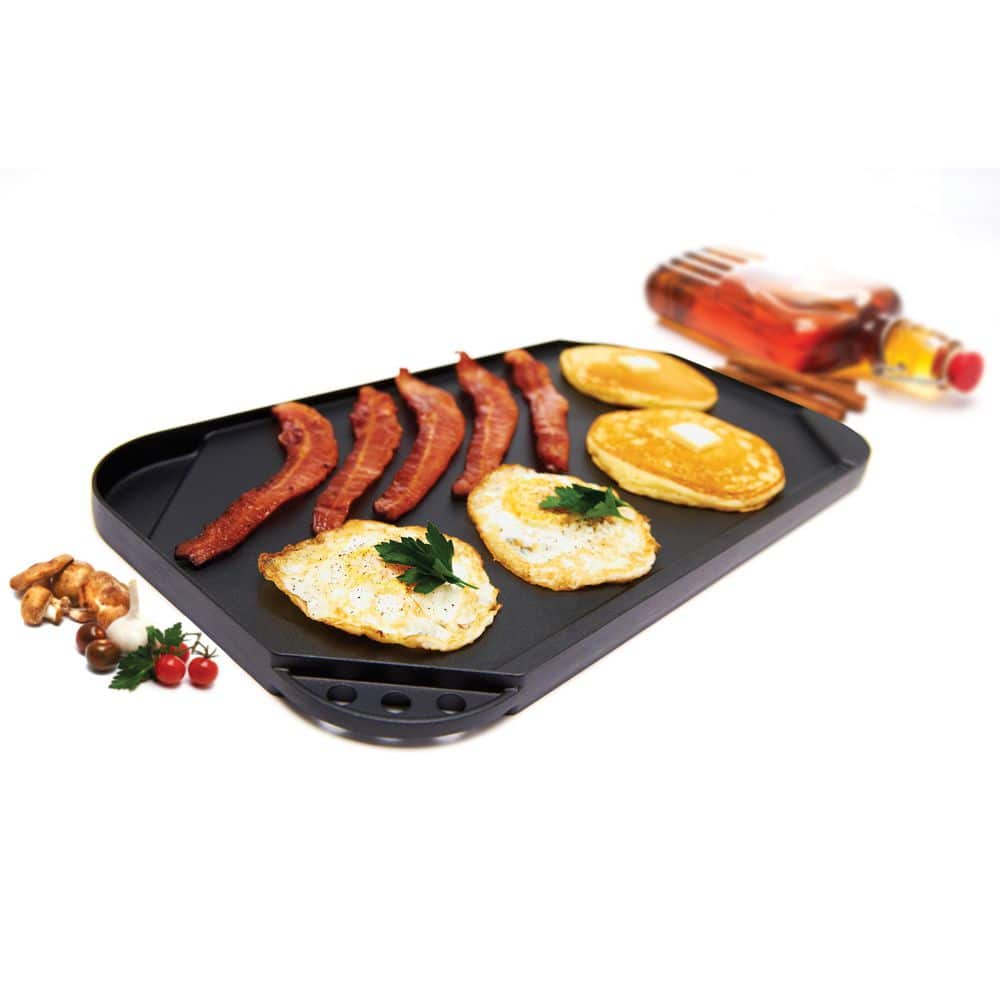 Black Aluminum Non-Stick Barbecue Griddle, 10.75" x 19"