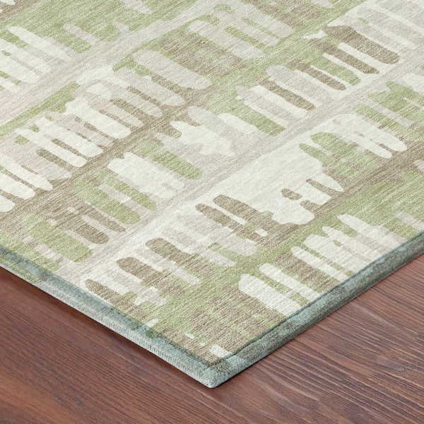 Chantille Machine Washable Indoor/Outdoor Abstract ACN2663 Aloe 10 ft. x 14 ft. Area Rug