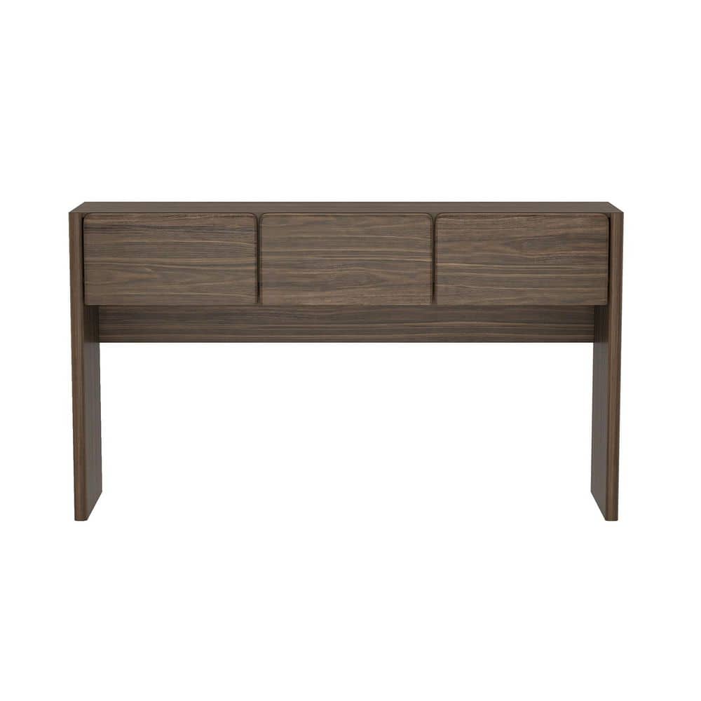 Linda 60 in. Modern Walnut Brown Rectangle Composite Wood Console Table with 3 Drawers price history on PriceWatchPro
