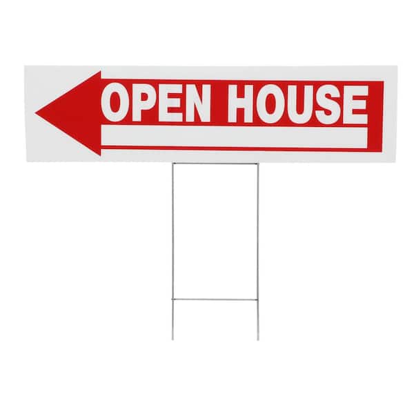 Everbilt 6 in. x 24 in. Plastic Open House Real Estate Yard Sign