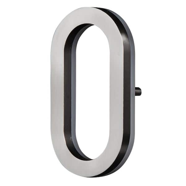 KLASSEN BRONZE LIMITED 5 in. Satin Nickel LED Backlit House Number 0