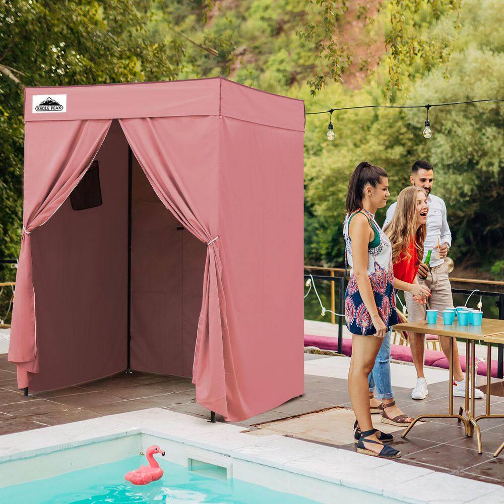 Flat Top 5 ft. x 5 ft. Outdoor Pop Up Shower Privacy Tent Dressing Changing Room, Pink price history on PriceWatchPro