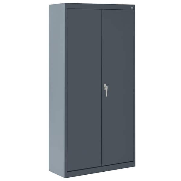 Value Line Series 3-Shelf 24-Gauge Garage Freestanding Storage Cabinet in Charcoal ( 36 in. W x 72 in. H x 18 in. D )
