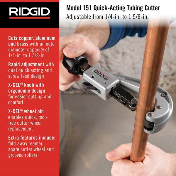 Details about   Ridgid 151 31632 6mm-42mm 1/4 To 1-5/8 Capacity Quick Acting Tubing Cutter 