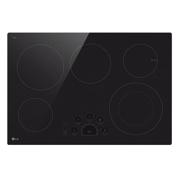 LG 30 in. 5 Elements Radiant Electric Cooktop in Black with UltraHeat 3.0kW Element in Black
