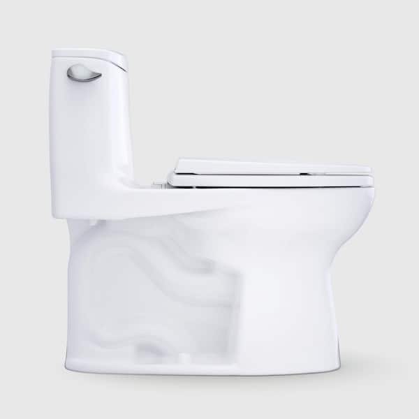 UltraMax 12 in. Rough In 1-Piece 1.6 GPF Single Flush Elongated Toilet in Cotton White, SoftClose Seat Included