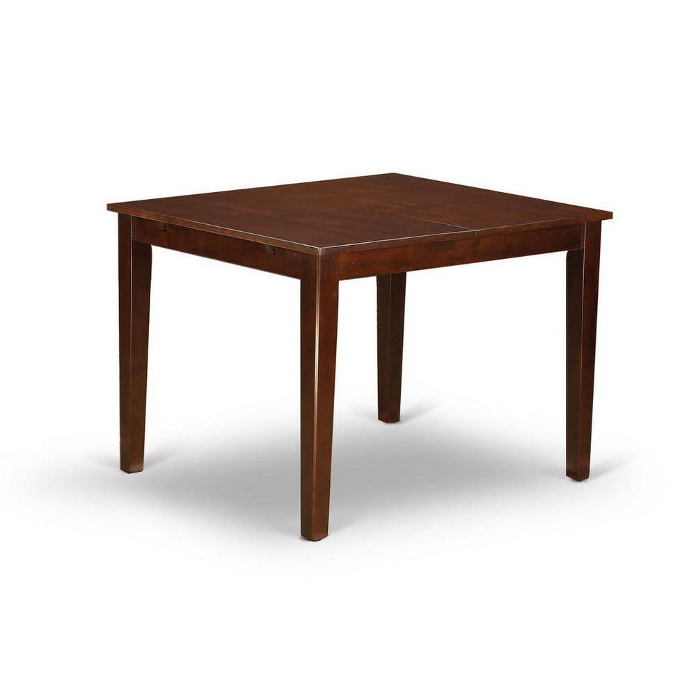 Mahogany 3-Piece Dining Set with Black Upholstered Chairs