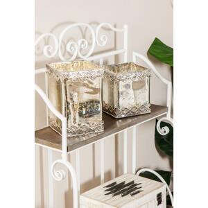 White Glass Glam Candle Holder (Set of 2)