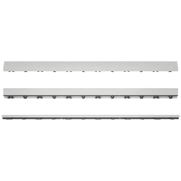 NewTechWood 1/6 ft. x 3 ft. Quick Deck Composite Deck Tile Straight Fascia in Icelandic Smoke White 2-Pieces per Box
