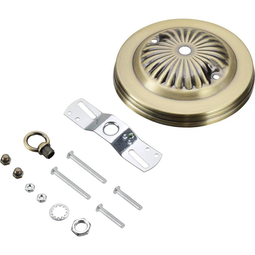 5 in. Dia with Loop and 7/16 in. Center Hole, Antique Brass Finish, Chandel