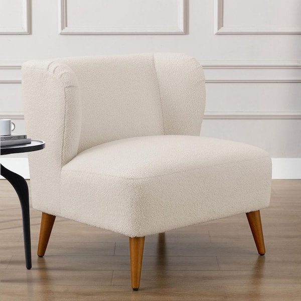 FCC29 カナダ製 Sklar Peppler ウイングバック アームチェア Vesper Milky White Boucle Armless Accent Chair 8012-06 - The Home