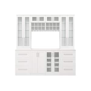 Home Bar 21 in. White Cabinet Set (9-Piece)