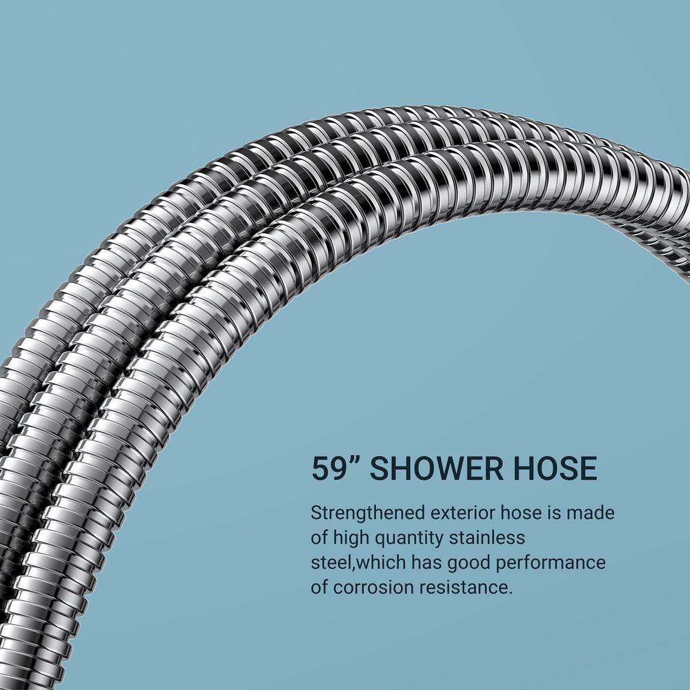 10-Inch Chrome Square Rainfall Shower System with Handheld