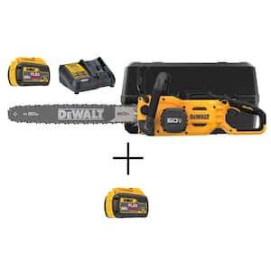 60-Volt Maximum 20 in. Brushless Battery Powered Chainsaw Kit with  (2) Flexvolt 4Ah Batteries and Charger