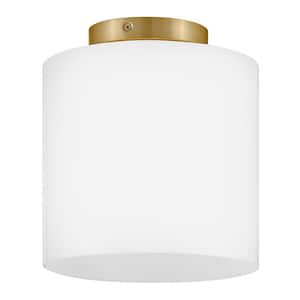 Pippa 8.5 in. 1-Light Lacquered Brass Flush Mount