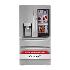23 cu. ft. Smart French Door Refrigerator InstaView, Door-In-Door & Craft Ice, PrintProof Stainless Steel, Counter Depth
