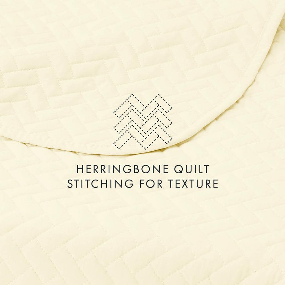 Yellow Full Microfiber Quilted Coverlet Set