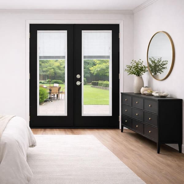 GLASSブラックXL MP Doors 72 in. x 80 in. Black Left-Hand Inswing Premium