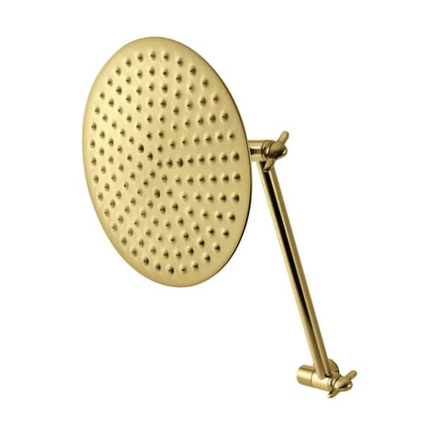 Kingston Brass Shower Scape 1-Spray Pattern with 1.8 GPM 7-3/4 in. Wall Mount Rain Fixed Shower Head in Brushed Brass