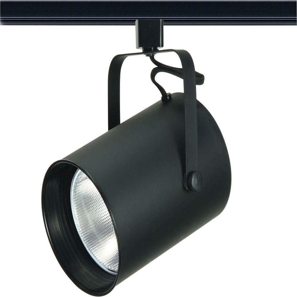 Black Swiveling Straight Cylinder Track Head Light