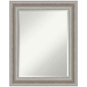 Medium Rectangle Antique Silver Metallic Beveled Glass Classic Mirror (29.5 in. H x 23.5 in. W)